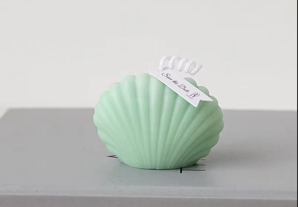 Свічка «Морська мушля» ручної роботи зеленого кольору Кам'янець-Подільський - фото 4