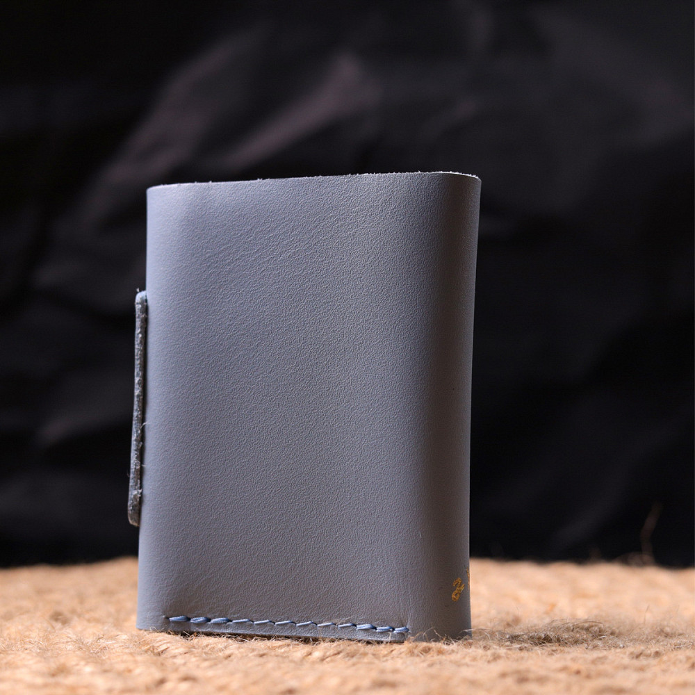 Женское кожаное портмоне в три сложения комби двух цветов Сердце GRANDE PELLE 16731 Желто-голубое Киев - изображение 7