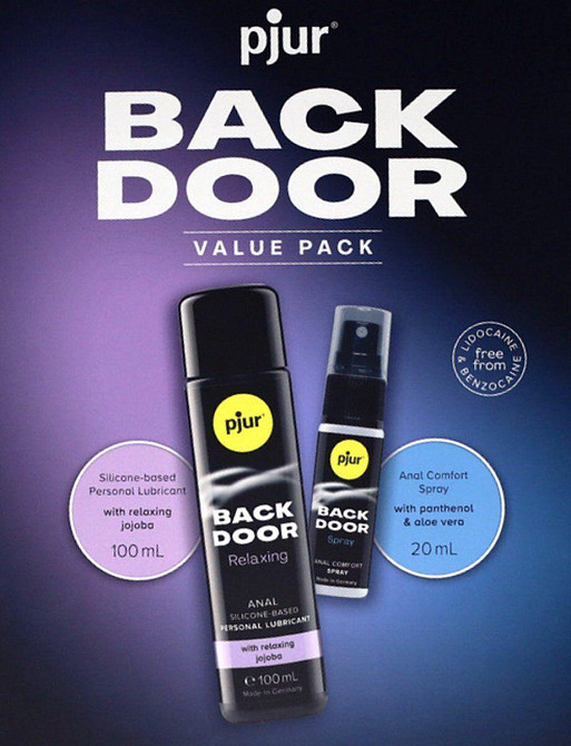 Подарунковий набор pjur BACK DOOR Value Pack: силіконова змазка 100 мл та розслаблювальний спрей 20 Sex Aura Київ - фото 4