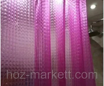 Штора в ванную силиконовая с 3 D эффектом шторка для ванной розовая 180 х 180 см Харьков - изображение 2