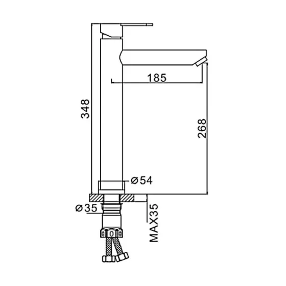 Змішувач для умивальника Frap F10801-62 високий, чорний Київ