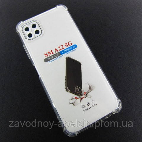 Samsung A22 5G A226 Прозорий чохол Антишок (вуглі + захист камери) Одеса - фото 3