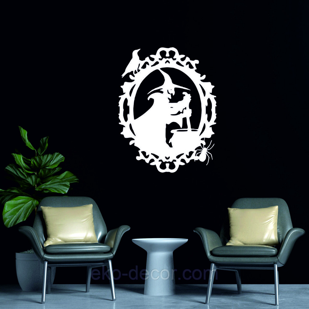 Декоративне настінне Панно «Ведьма та котел», Декор на стіну 110*86 см, Білий Київ - фото 5