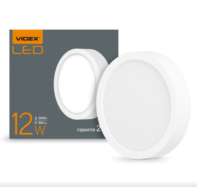 LED Світильник накладний круглий 12W 5000К 220V VL-DLRS-125 Videx Житомир - фото 1