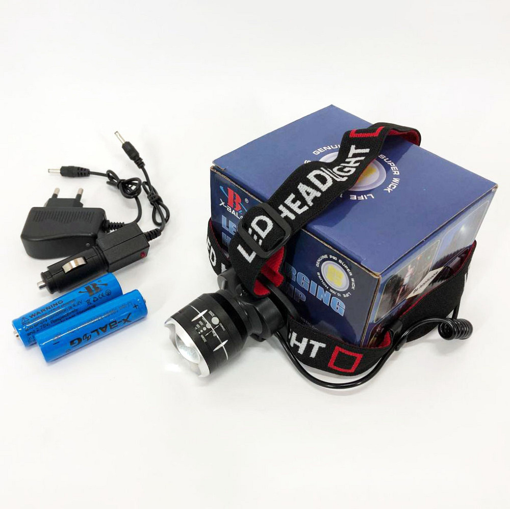 Мощный фонарик светодиодный на голову X-Balog BL-T09B-P90, Led headlamp налобный фонарь JB-95 Львов - изображение 8