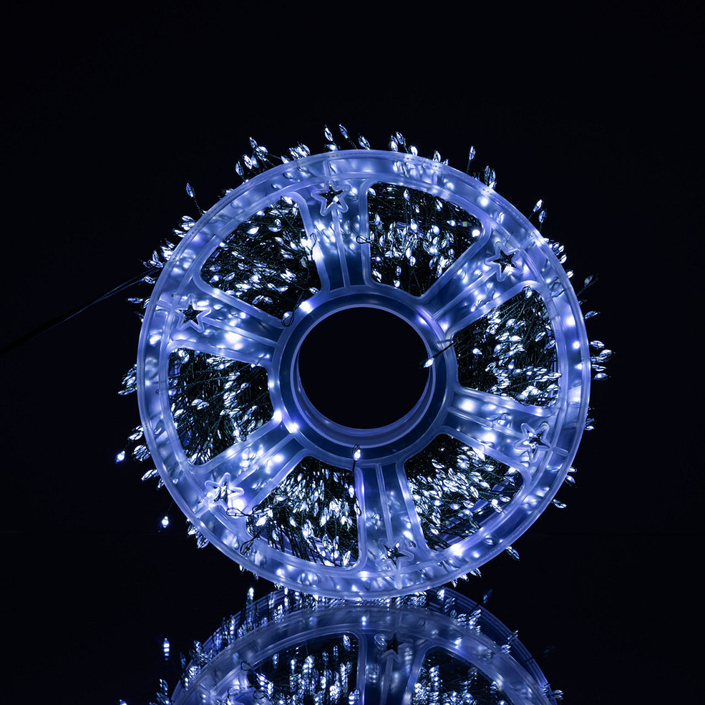 Новорічна гірлянда кімнатна роса 100 м 3000 LED Хвойна лапа зелений провід Біле сяйво D3000L100MGW Київ - фото 3