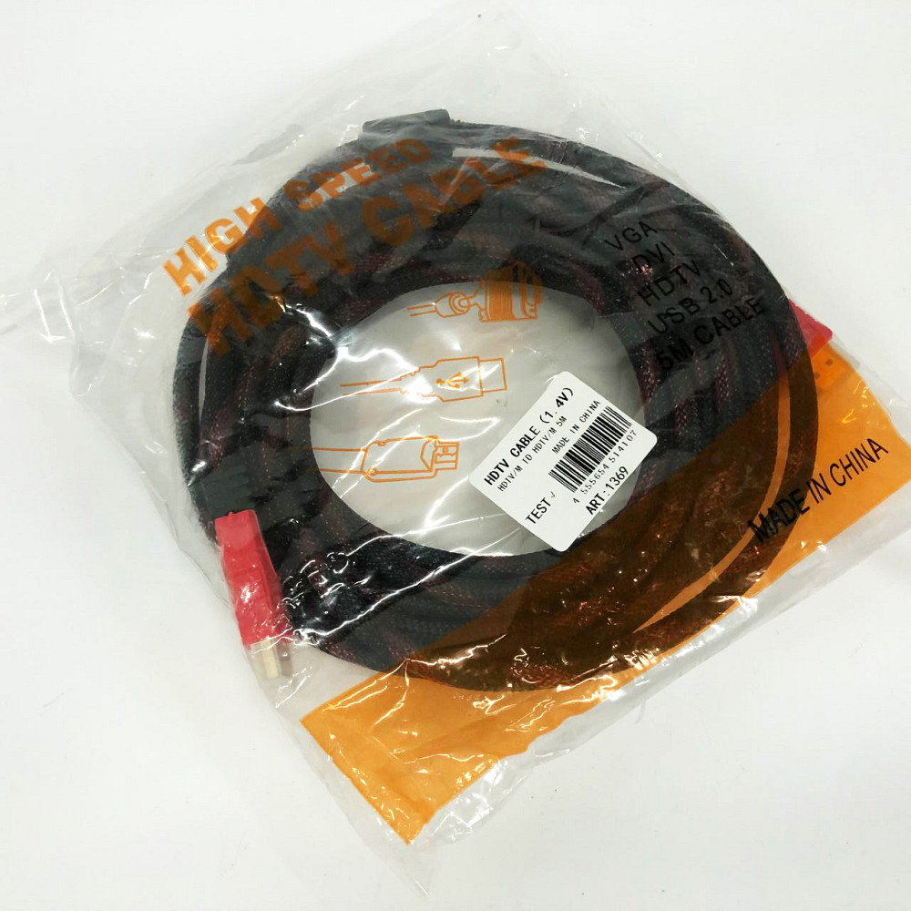 Кабель усиленный 5м переходник адаптер HDMI-HDMI папа-папа аудио видео шнур в обмотке EA-93 Киев - изображение 1