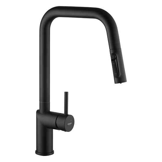 Смеситель для кухни с выдвижным изливом Kroner Element 296569B-3801 под фильтр, черный Киев
