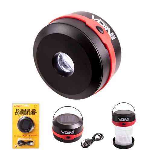 Кемпинговый фонарь VOIN VL-53 с зарядкой Power Bank 1200mAh, солнечной панелью и складной конструкцией, 3W XPE Харьков