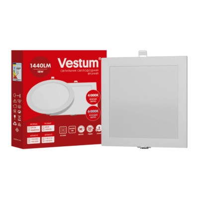 Светильник Vestum LED квадратный 18W 6000K 220V (1-VS-5210) Винница - изображение 1