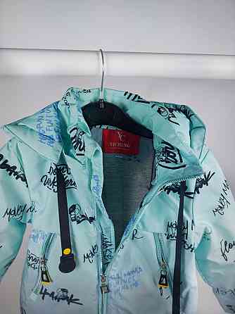 Демисезонная бирюзовая куртка для девочек амбре 104,110 Николаев