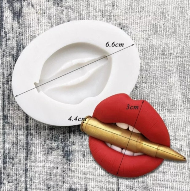 Форма силиконовая Губы 66 мм серый Киев - изображение 2