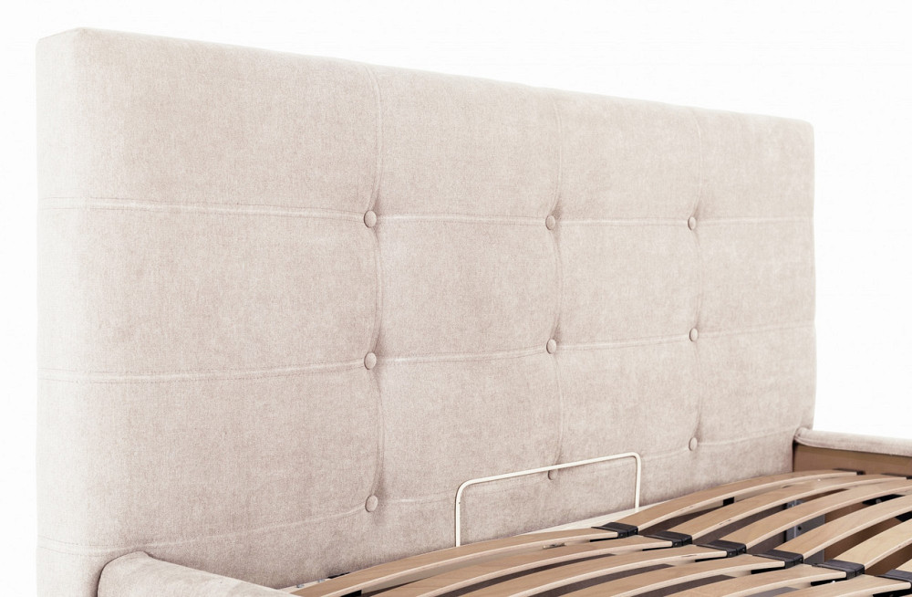 Кровать Двуспальная Manchester Comfort 160 х 190 см Мисти Milk С подъемным механизмом и нишей для белья Бежевый Днепр - изображение 12