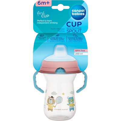Поильник-непроливайка Canpol babies Bonjour Paris с силиконовым носиком FirstCup 250 мл Голубая (56/613_blu) Винница - изображение 8