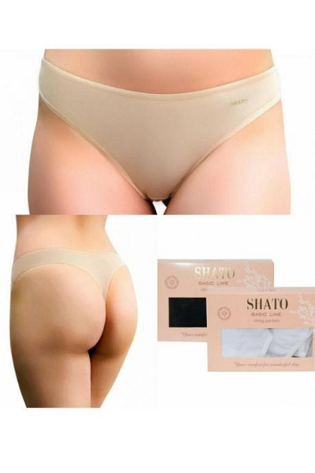 Трусики стринги белые из хлопка (2 шт в уп) Shato BLS 011 XL Киев - изображение 3