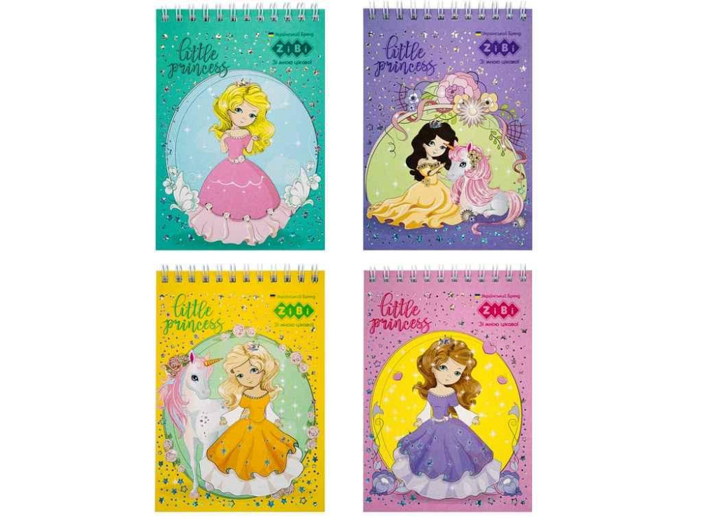 Блокнот на пружині зверху PRINCESS, А6, 40 арк., карт.обкл., KIDS Line ТМ ZiBi Solmir Київ - фото 1