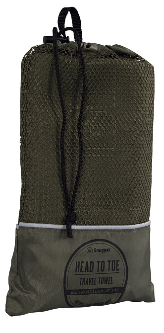 Туристичний Рушник швидкосохнучий 125х120 см з чохлом Snugpak "Handtuch Head to Toe" Olive Нововолинськ - фото 5
