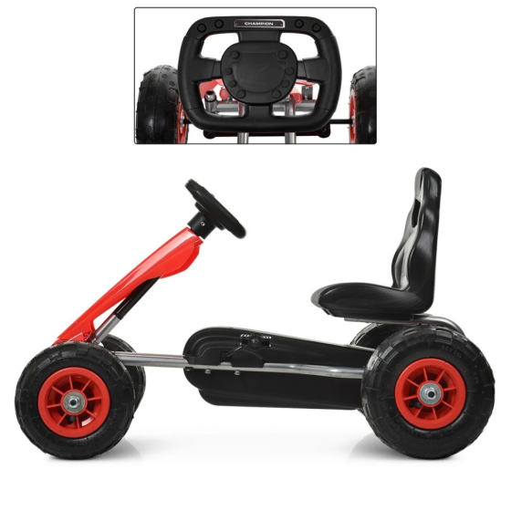 Карт педальный Bambi kart M 4036-3 надувные колеса Красный Винница