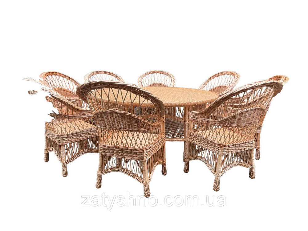 Меблі плетені з великим столом круглим Київ - фото 8