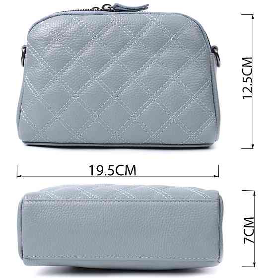 Элегантная женская сумка прошита ромбами на лицевой стороне из натуральной кожи Vintage 22808 Синий Киев