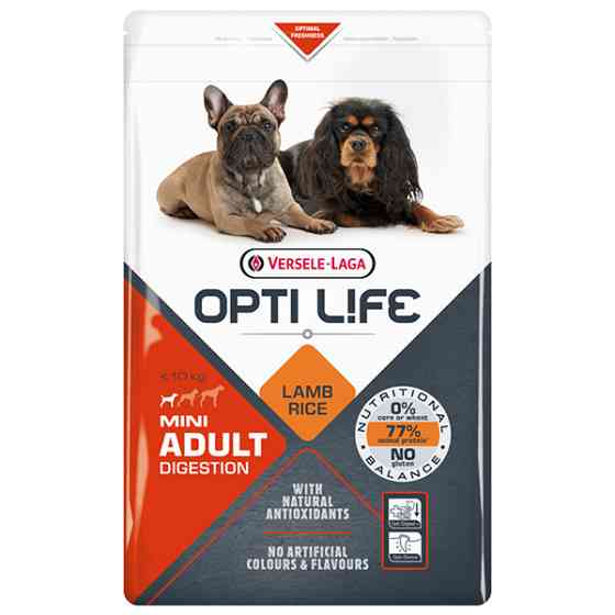 Opti Life Adult Digestion Mini ОПТИ ЛАЙФ ЯГНЕНОК МИНИ МАЛЫХ сухой суперпремиум корм для собак с чувствительным пищеварением мини и малых пород Киев