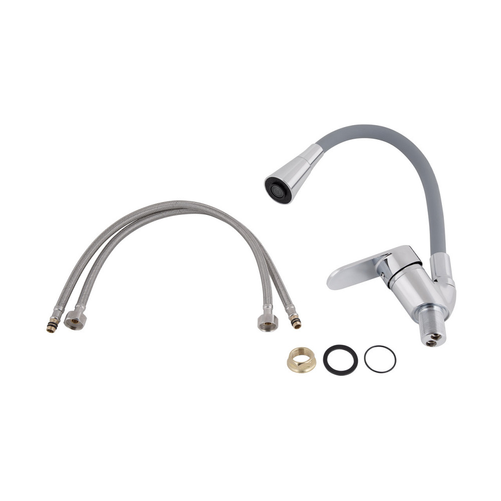 Змішувач для кухні Lidz Tani 008F3 з гнучким виливом (k40) LDTAN008F3GCR39507 Chrome/Grey Київ - фото 5