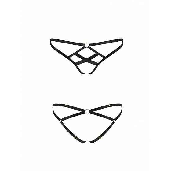 Трусики из стреп Passion Exclusive NICKY THONG L/XL, black Sex Aura Киев