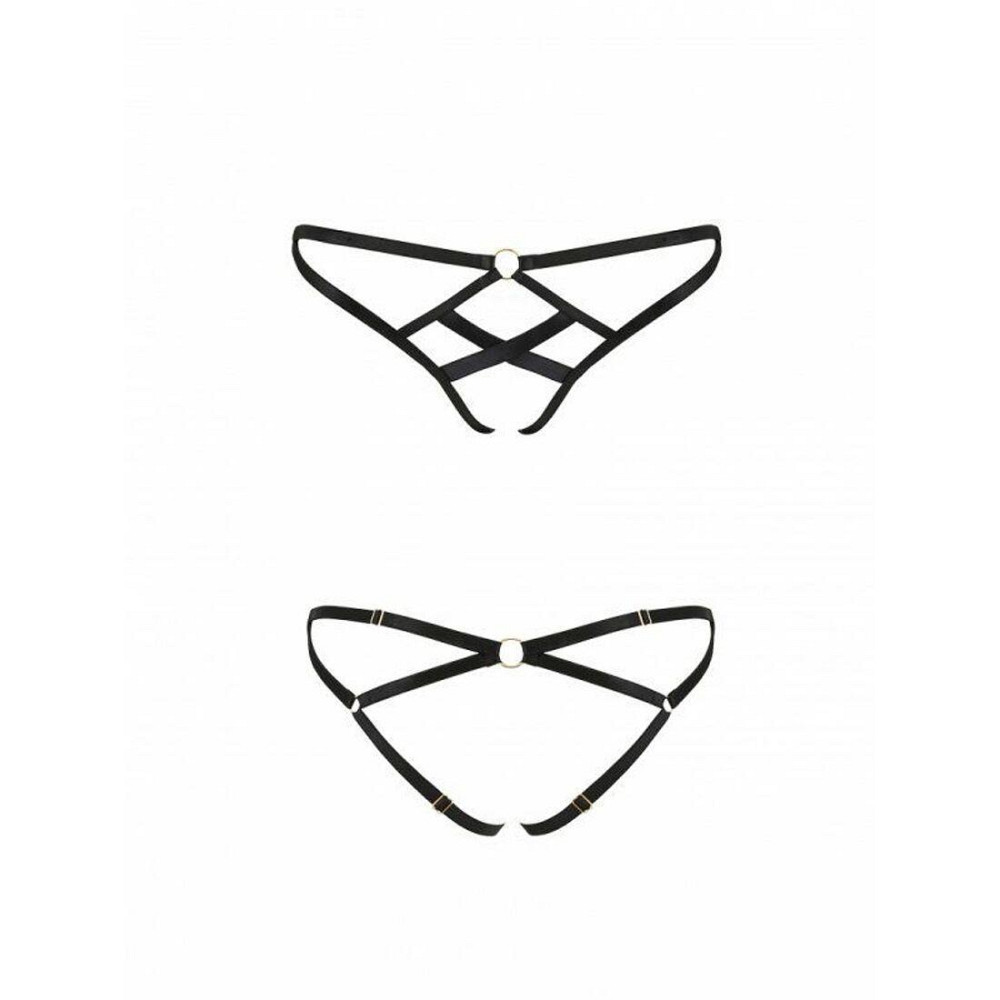 Трусики з стреп Passion Exclusive NICKY THONG L/XL, black Sex Aura Київ - фото 5