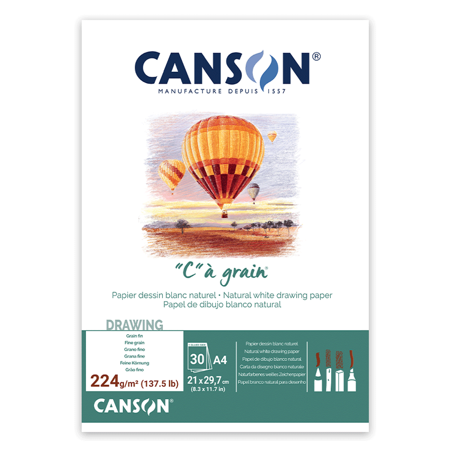 Склейка для эскизов и рисунка CíGRAIN А4 (21х29,7см) 224г/м2 30л белая бумага Canson Киев - изображение 1