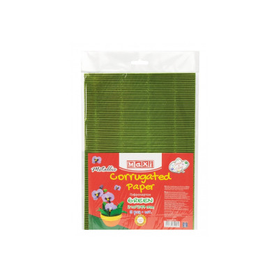 Кольоровий картон Maxi A4 Гофрокартон металізований 21х29,7 см зелений (MX61908) Вінниця - фото 1