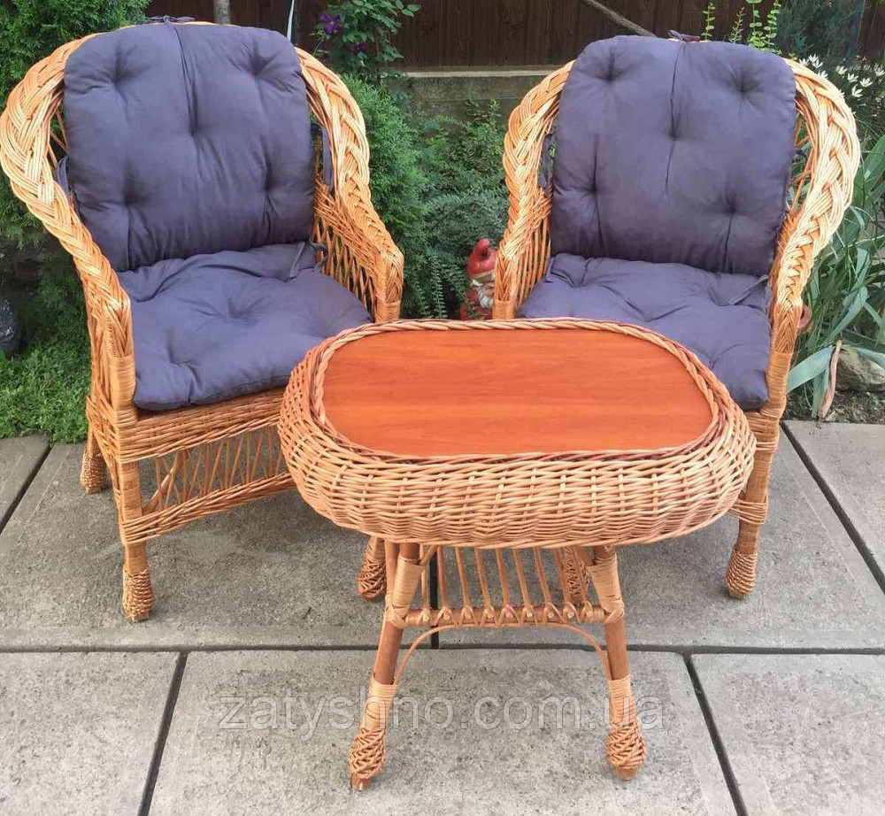 Мебель плетеная из лозы с 2 креслами |  Мебель из лозы с журнальным столом |мебель плетеная Киев - изображение 2