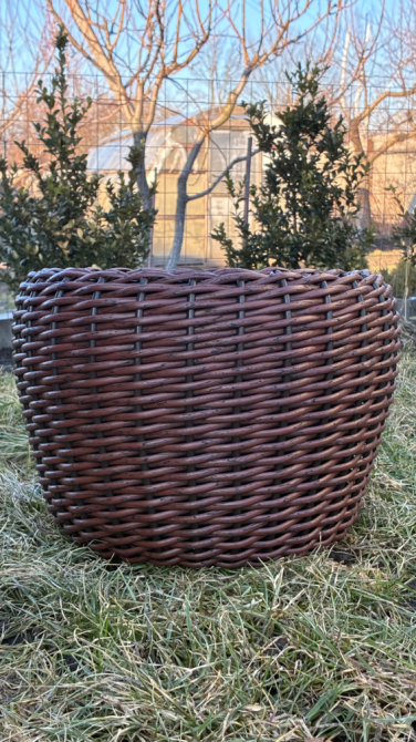 Кашпо з ротангу 12 л (ручна робота), стильний горщик для квітів - червоний клен з 3D ефектом Киев - изображение 1
