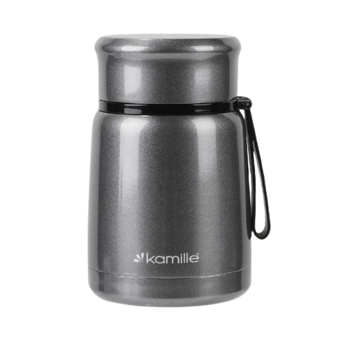 Термос харчовий 530мл нержавіюча сталь (сірий, золотий) KAMILLE 2099 Житомир - изображение 3