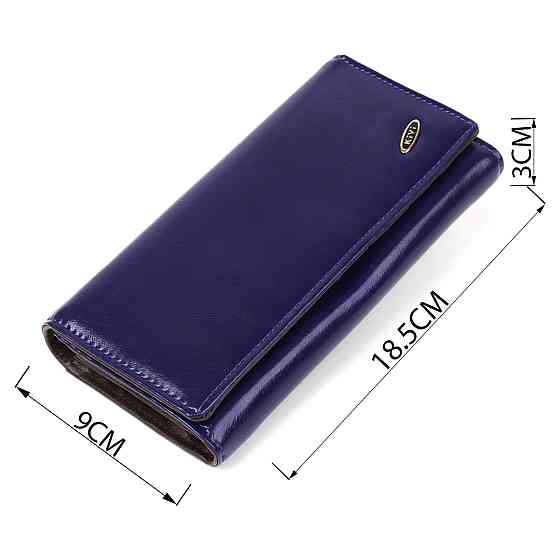 Кошелек женский из гладкой экокожи KIVI 19076 Синий Киев