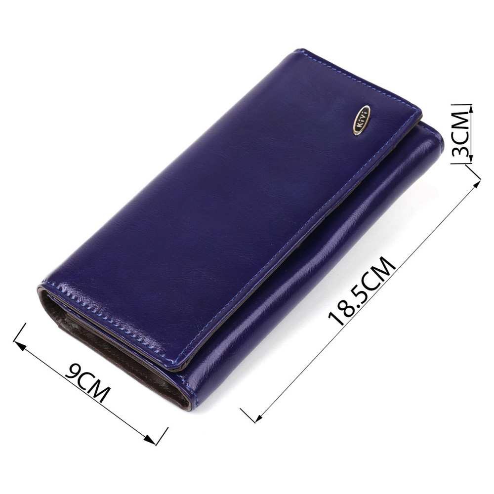 Кошелек женский из гладкой экокожи KIVI 19076 Синий Киев - изображение 4