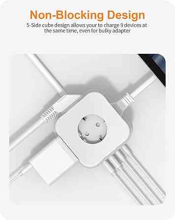 Мережевий розгалужувач-куб ANVODE QF520-CU (із USB-A та USB-C портами) Луцьк