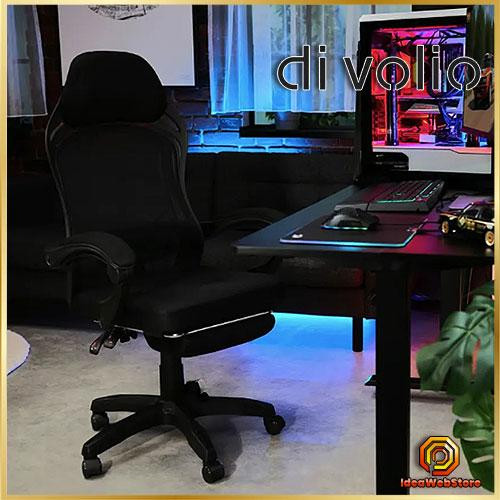 Геймерское компьютерное кресло тканевое черное для дома Sporte,профессиональные игровое кресло с подставкой Киев - изображение 1