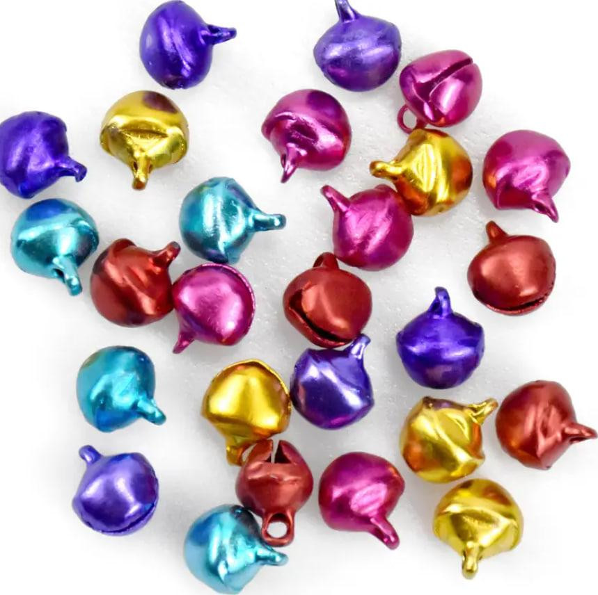 Набір металевих дзвіночків 50 шт – різнокольорові, діаметр 7 мм Київ - фото 3