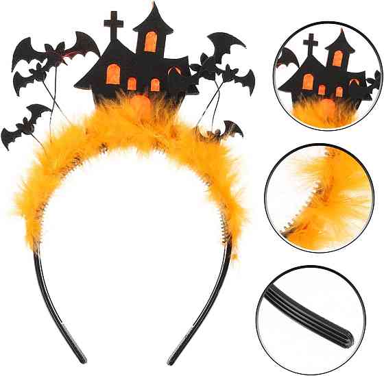 Обруч для волосся Toddmomy Halloween чорний роги аксесуар на голову на Хелловін карнавальний для дівчат Київ