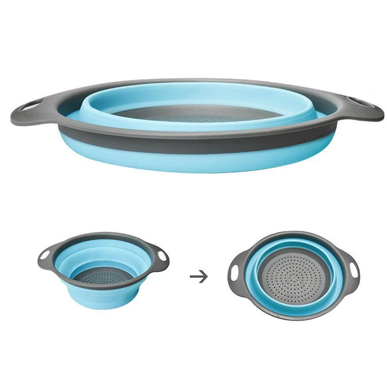Кухонный складной силиконовый дуршлаг большой+маленький V3348 Сумы - изображение 2