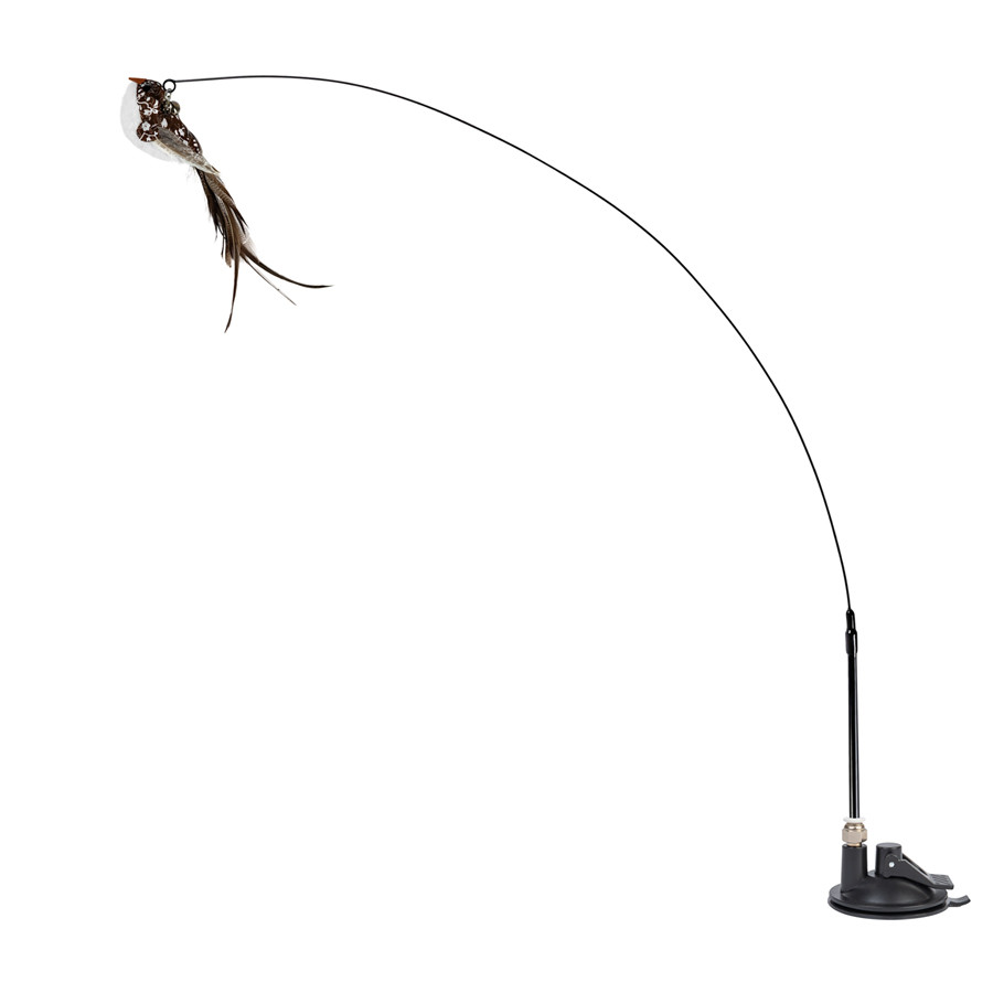 Іграшка для котів WAUCAT Fun Teaser дражнилка на присосці з пташкою, білий, пластик, силікон, п Коломыя - изображение 2