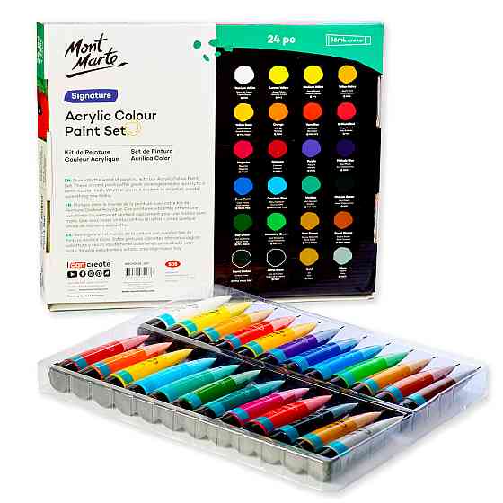 Краски акриловые для рисования Mont Marte Acrylic Colour Paint Set Signature 24pc x 36ml Разные цвета Каменец-Подольский