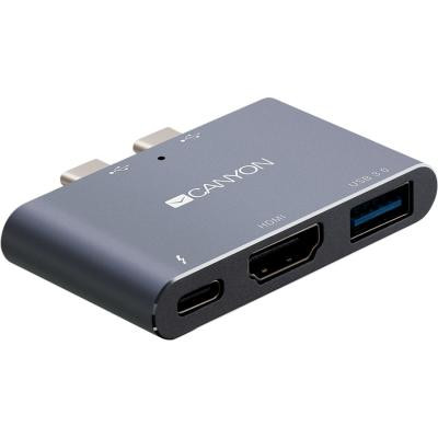Порт-реплікатор Canyon Docking Station with 3 ports, Thunderbolt 3, Input 100-240V (CNS-TDS01DG) Вінниця - фото 3