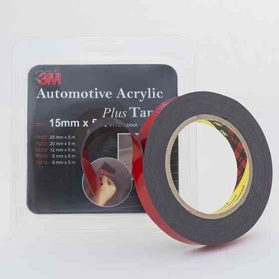 Скотч двосторонній 15мм х 5м 3M 1100 "Plus Tape" чорний, 70321 Київ