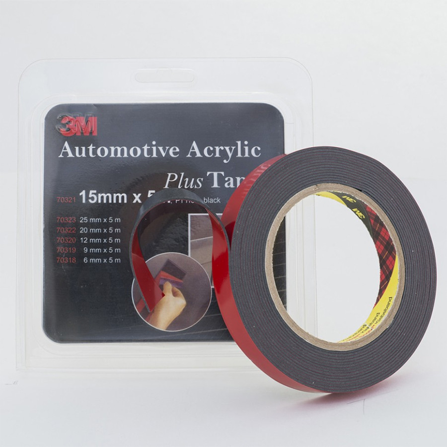 Скотч двосторонній 15мм х 5м 3M 1100 "Plus Tape" чорний, 70321 Київ - фото 1