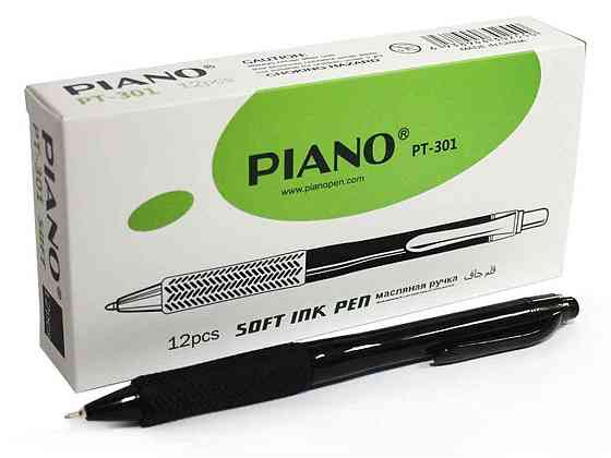 Ручка масляна чорний автомат 0,7мм PT-301 ТМ PIANO Київ