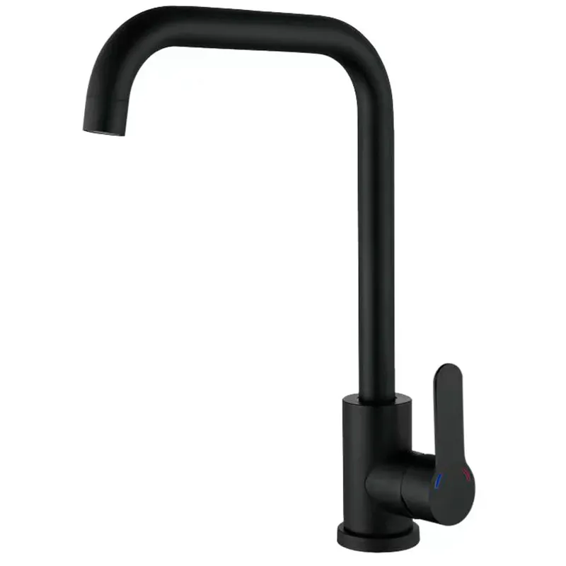 Кухонный смеситель Zerix DAX-011-G Black из нержавеющей стали SUS304, черного цвета (ZX4818) Харьков - изображение 1