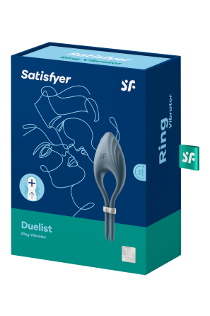 Регулируемое эрекционное кольцо с вибрацией SATISFYER DUELIST DARK синий Sex Aura Киев