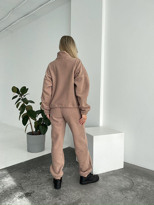 Женский флисовый женский костюм-оверсайз турецкий флис беж, 42/44 Одесса - изображение 3