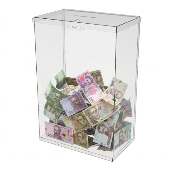 Скринька EKOSTAR с замком для пожертв та збору грошей 330x200x500. Об'єм 33 літр Київ